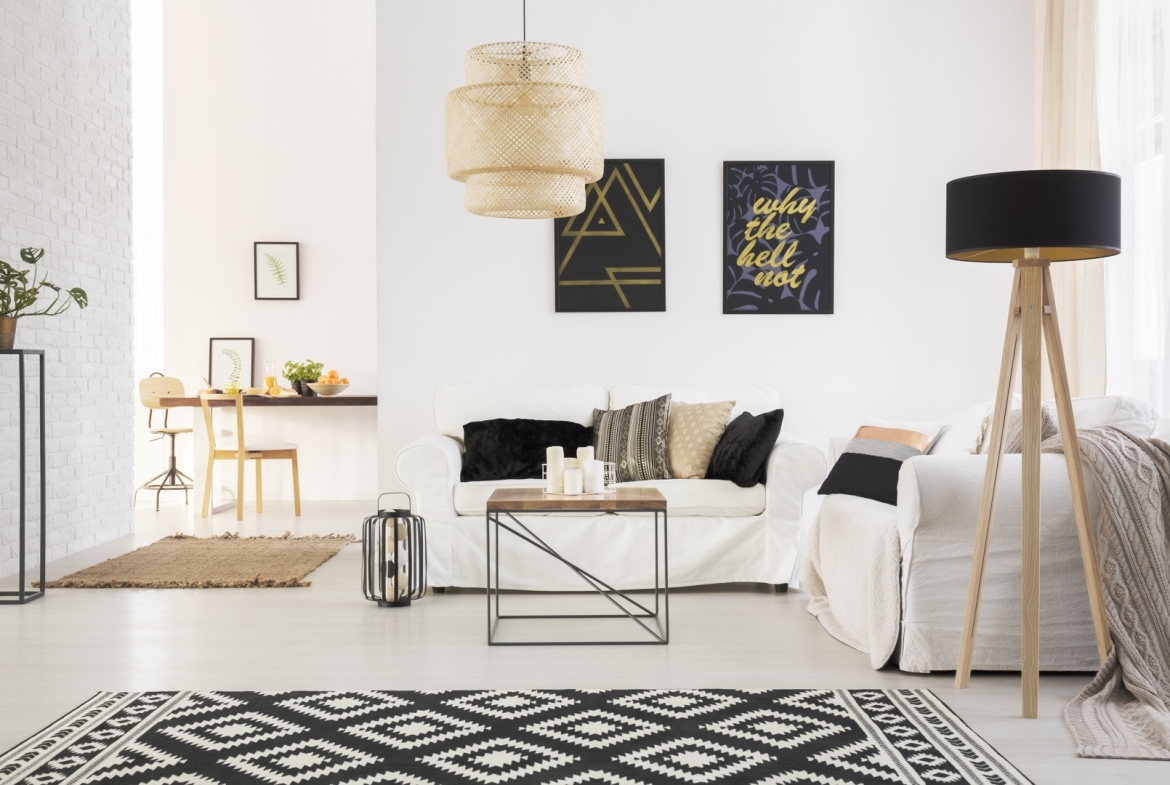 stylish loft with sofa