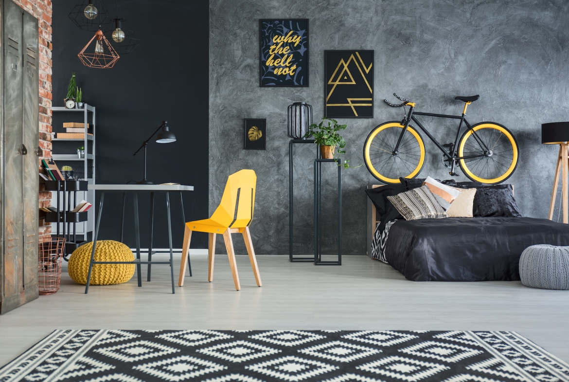 flat with yellow decors